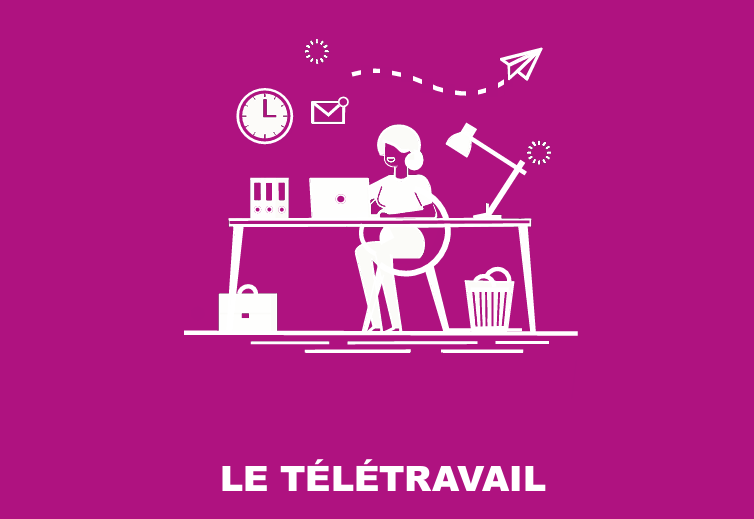 Couverture de "Le télétravail" illustrant une personne travaillant sur son bureau